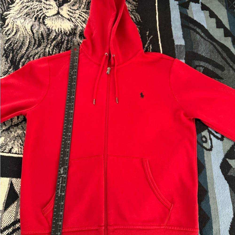Polo Ralph Lauren Performance Double Knit Cherry Red Zip-Up Hoodie - Picture 2 of 7